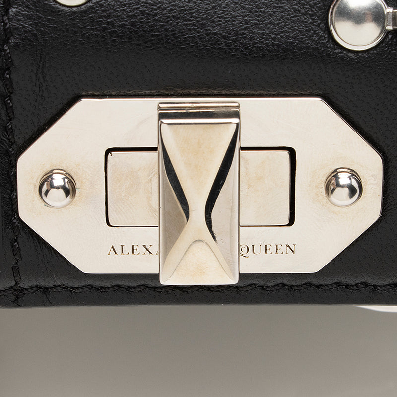 Alexander McQueen Leather Studded Box Crossbody Bag (SHF-20745)