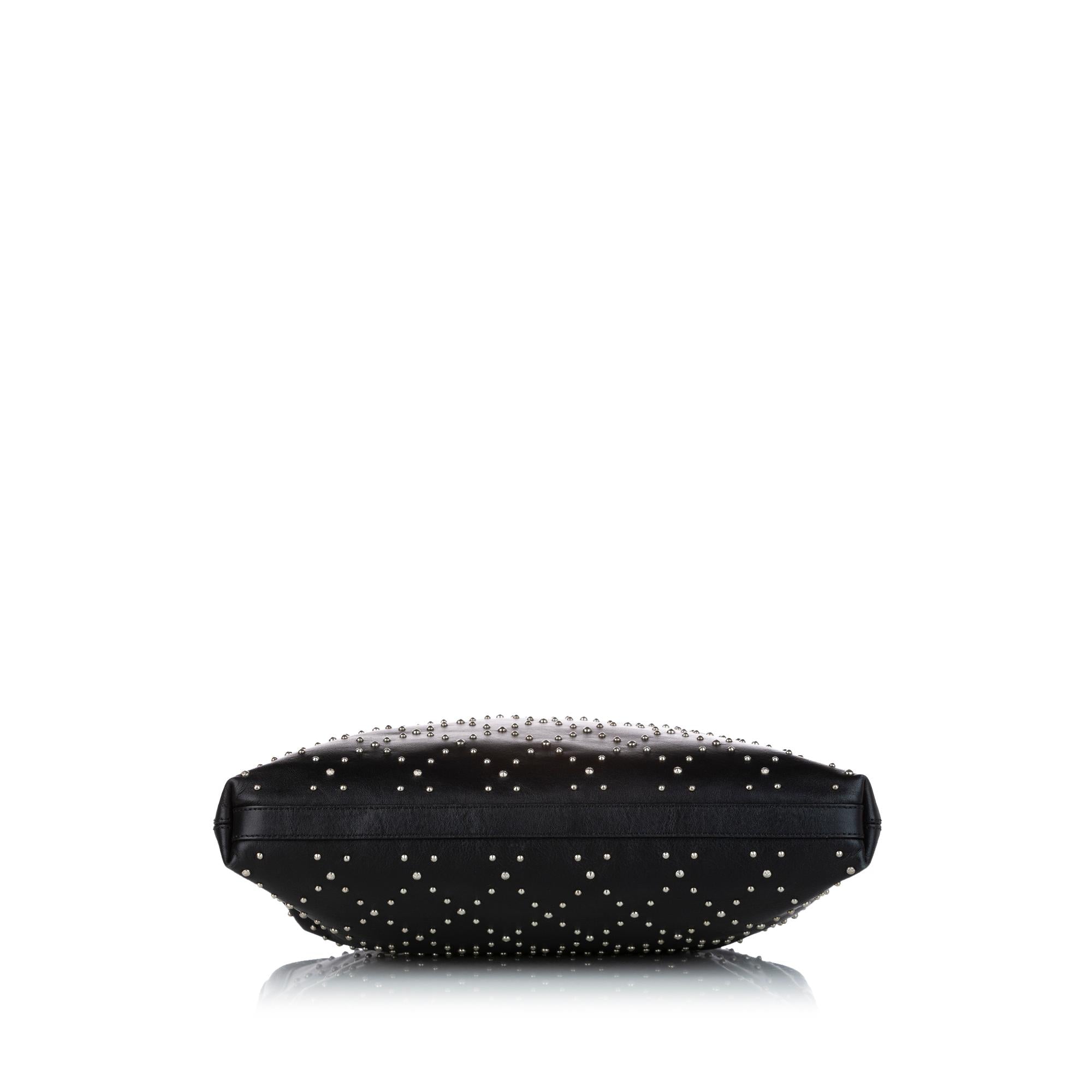 Alexander McQueen Skull Padlock Studded Leather Tote Bag (SHG-26631)