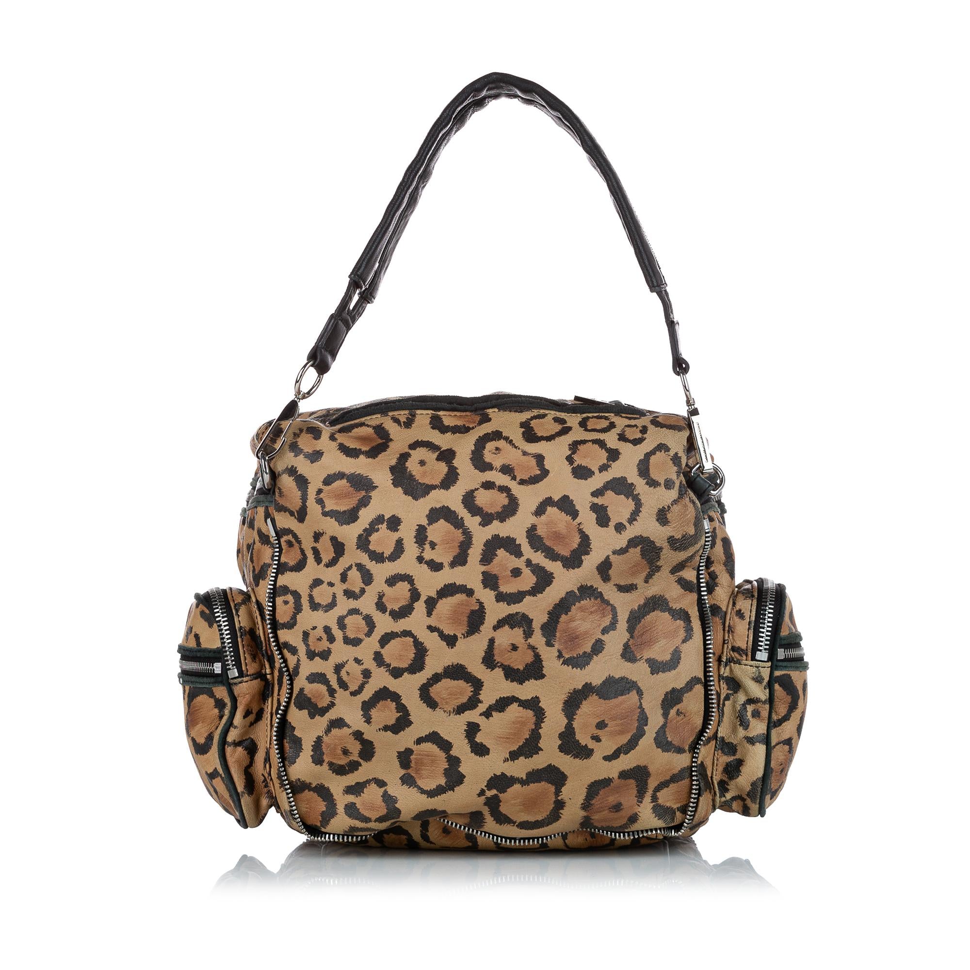 Alexander Wang Leopard Print Leather Shoulder Bag (SHG-24251)