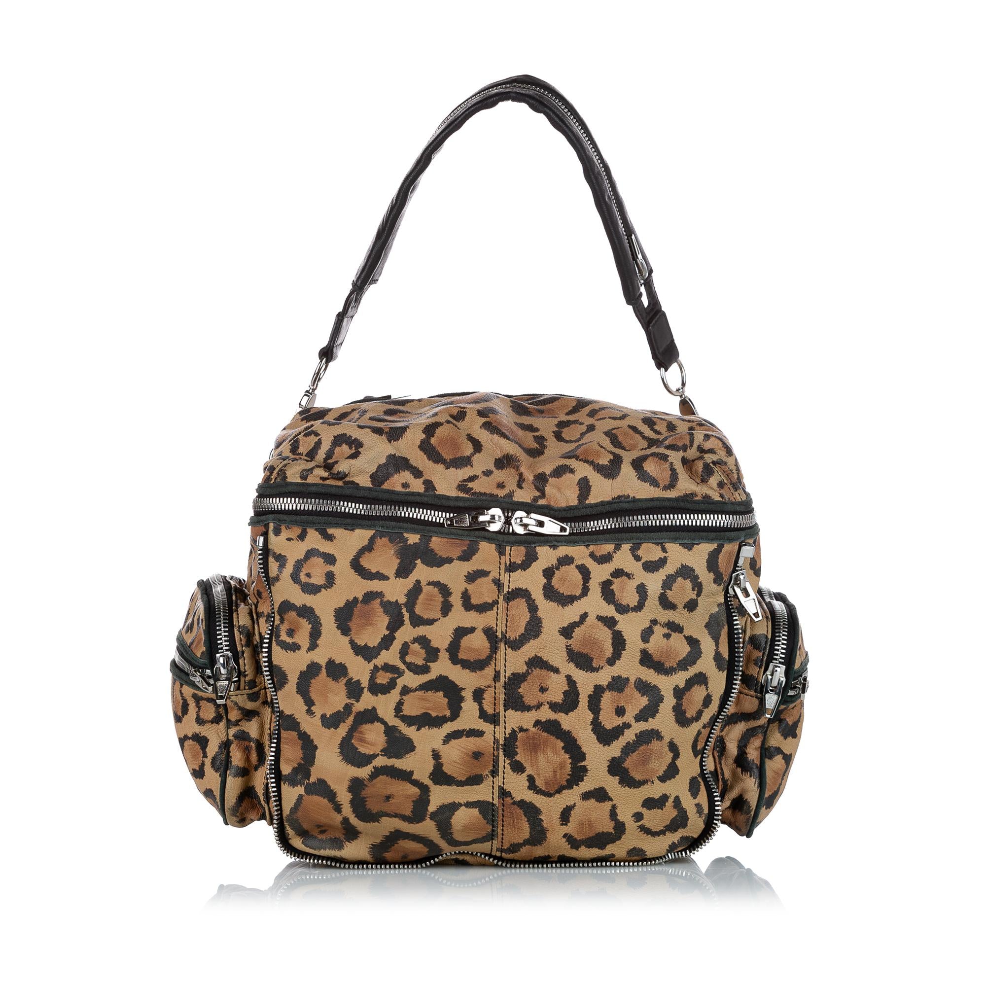 Alexander Wang Leopard Print Leather Shoulder Bag (SHG-24251)