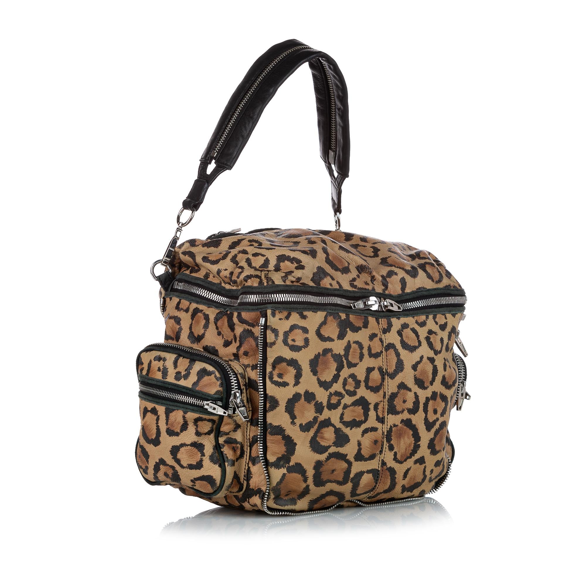 Alexander Wang Leopard Print Leather Shoulder Bag (SHG-24251)