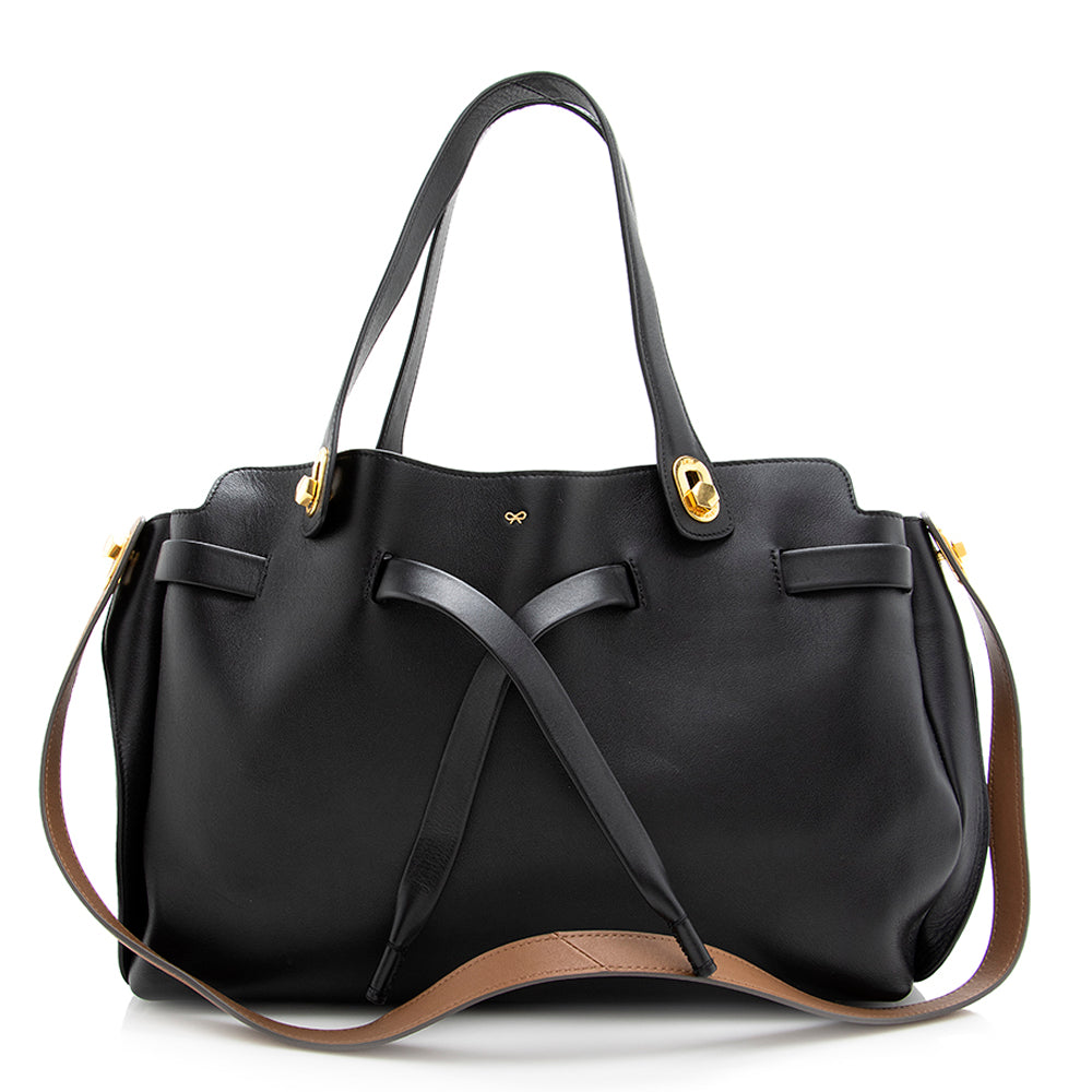 Anya Hindmarch Leather Shoelace Tote (SHF-19285)