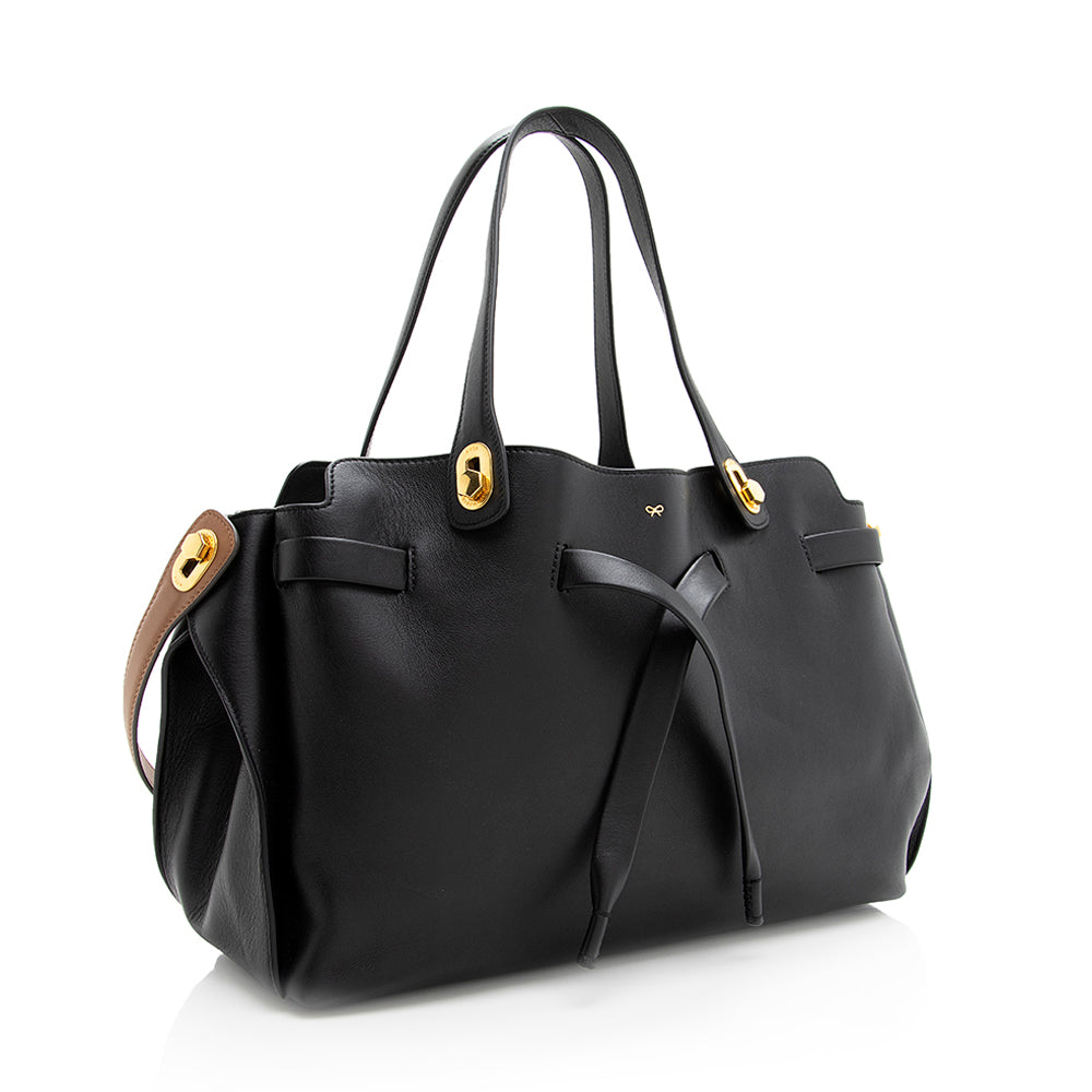 Anya Hindmarch Leather Shoelace Tote (SHF-19285)