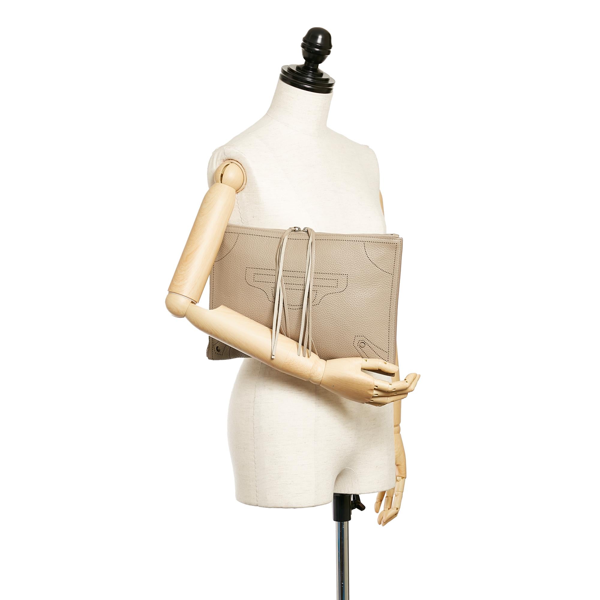 Balenciaga Blackout Zip Leather Clutch Bag (SHG-37475)