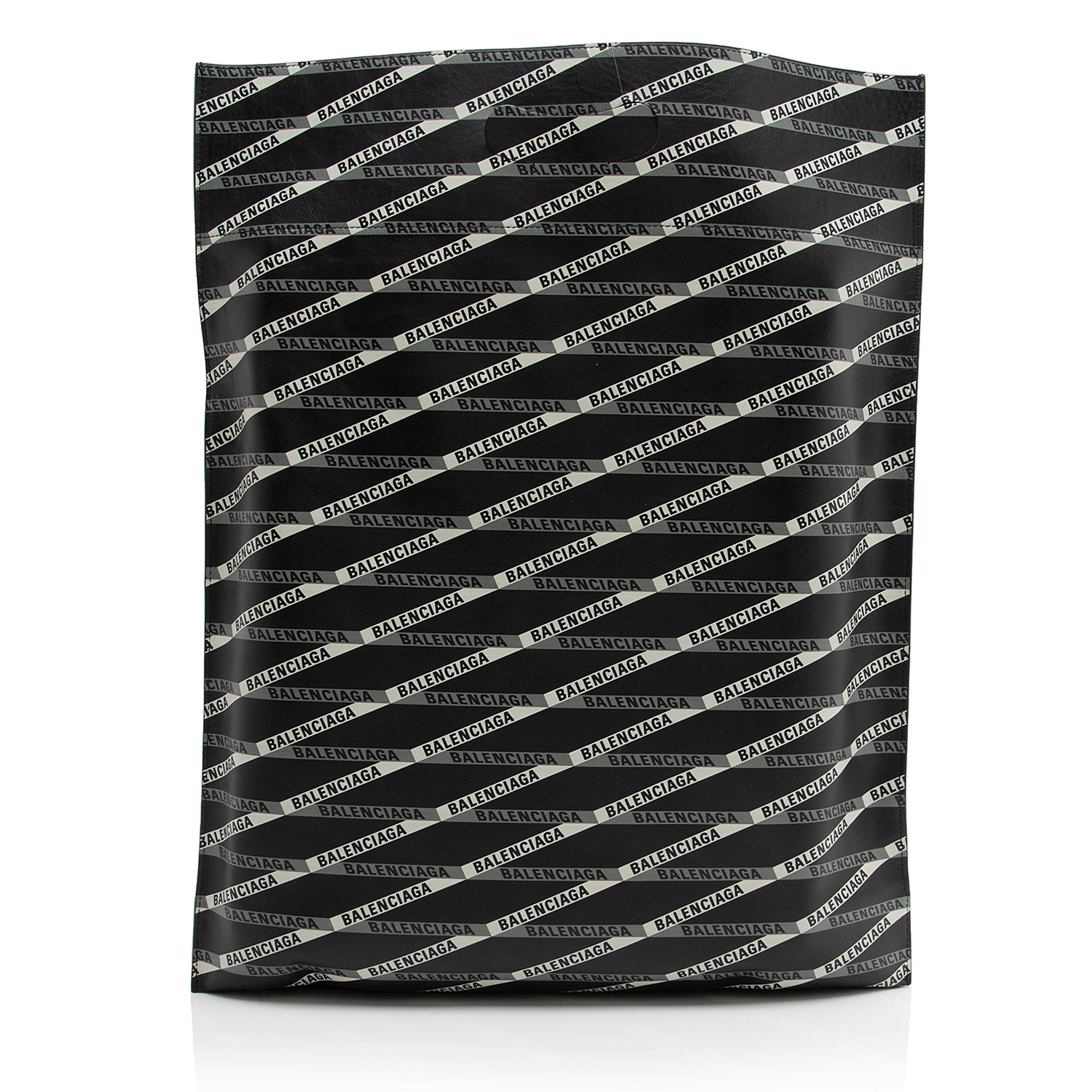 Balenciaga Calfskin Losange Logo N/S Fold Over Market Shopper Tote (SHF-23790)