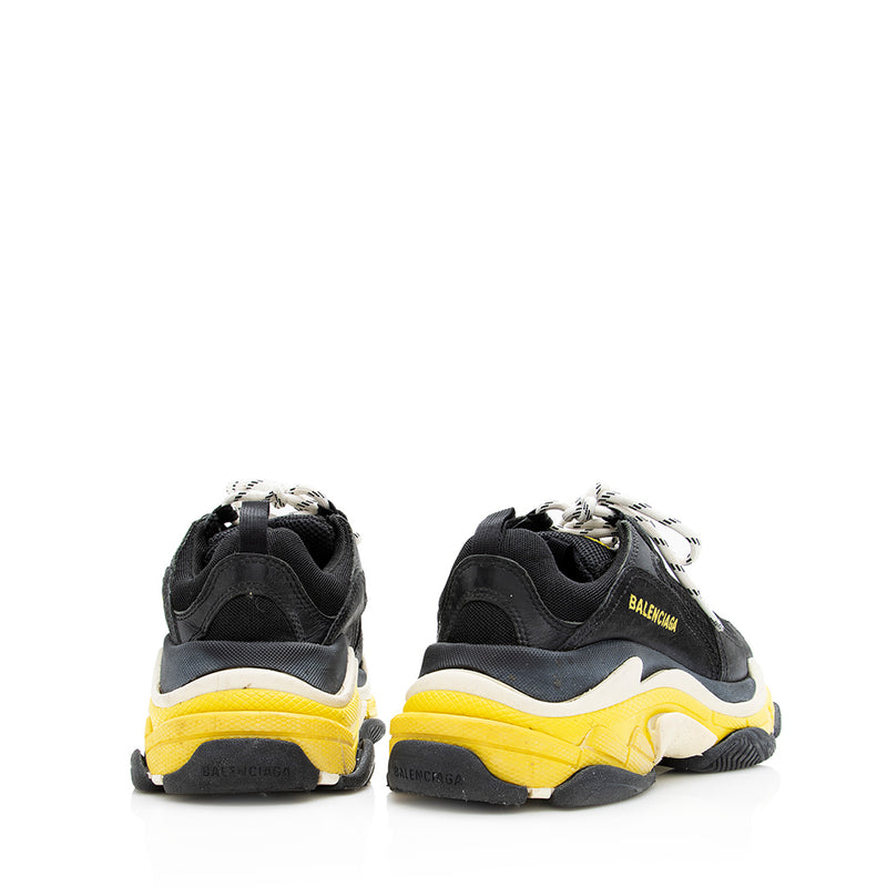 Balenciaga Calfskin Mesh Triple S Trainers Sneakers - Size 7 / 37 (SHF-18611)
