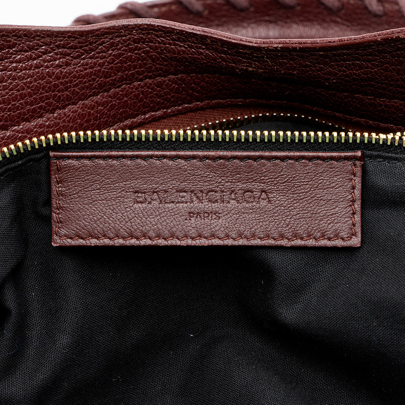 Balenciaga Chevre Leather Metallic Edge Velo Satchel (SHF-18023)