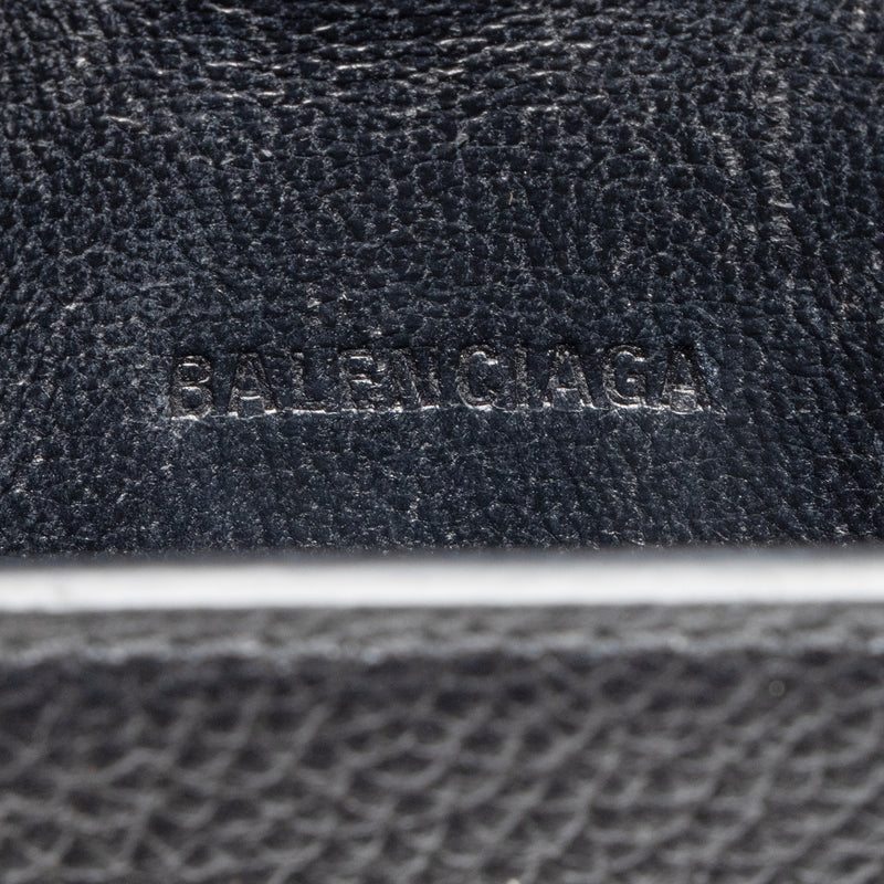 Balenciaga Grained Calfskin Logo Cash Phone Card Holder Flap Bag (SHF-23466)