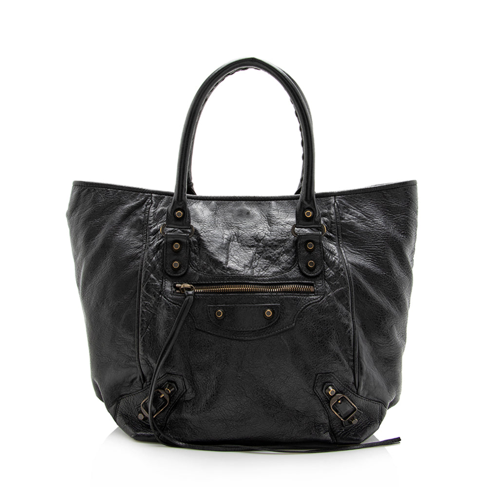 Balenciaga Lambskin Sunday S Tote (SHF-13688)