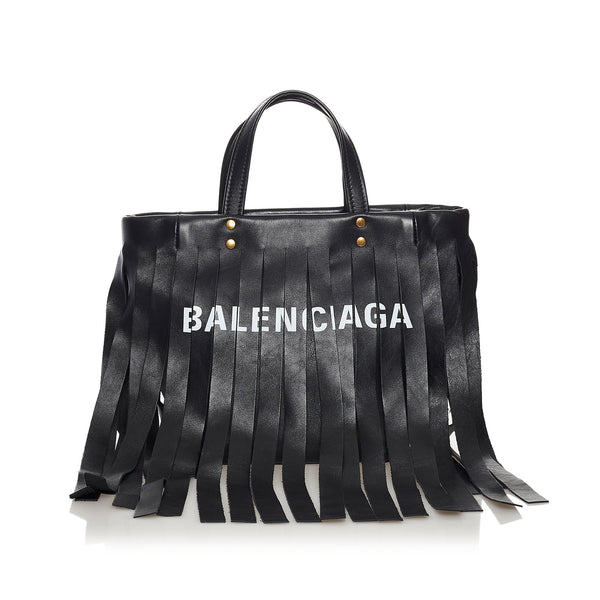 Balenciaga Laundry Cabas Fringe Leather Tote Bag (SHG-33746)
