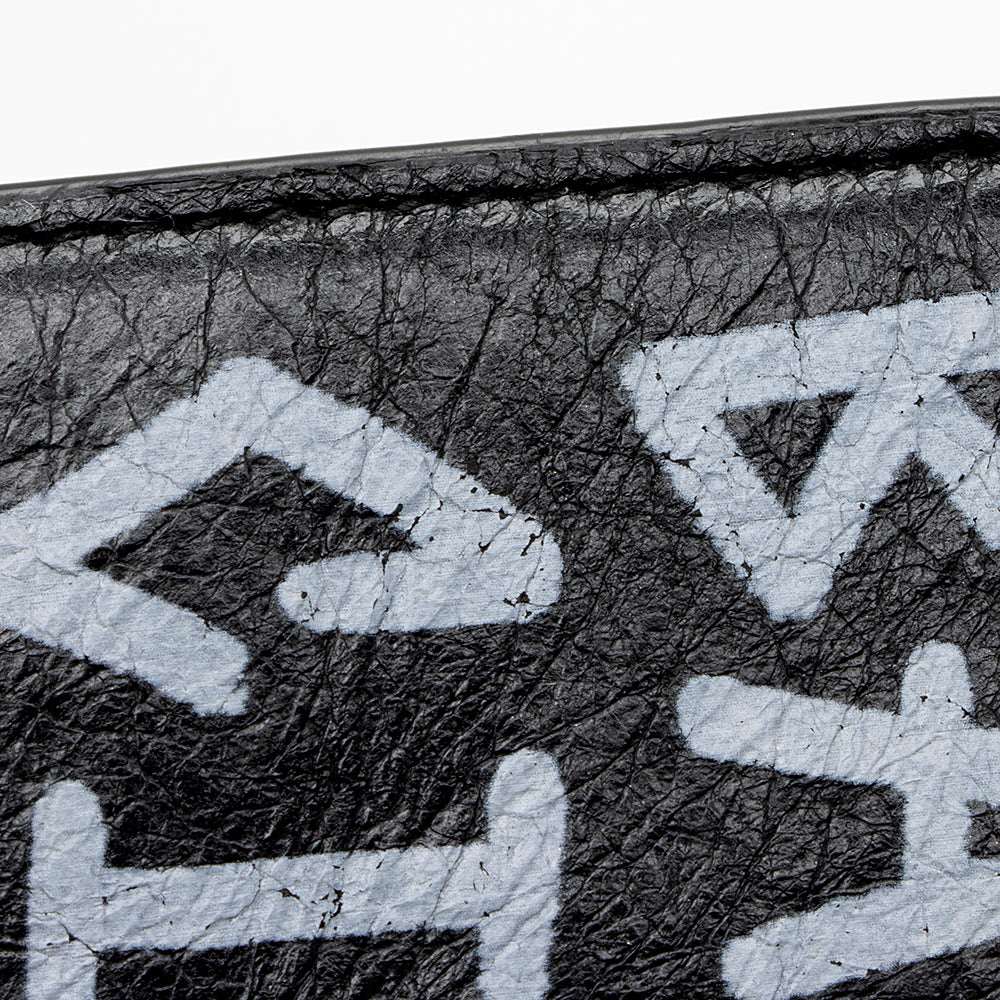 Balenciaga Leather Graffiti Mini Wallet (SHF-16612)