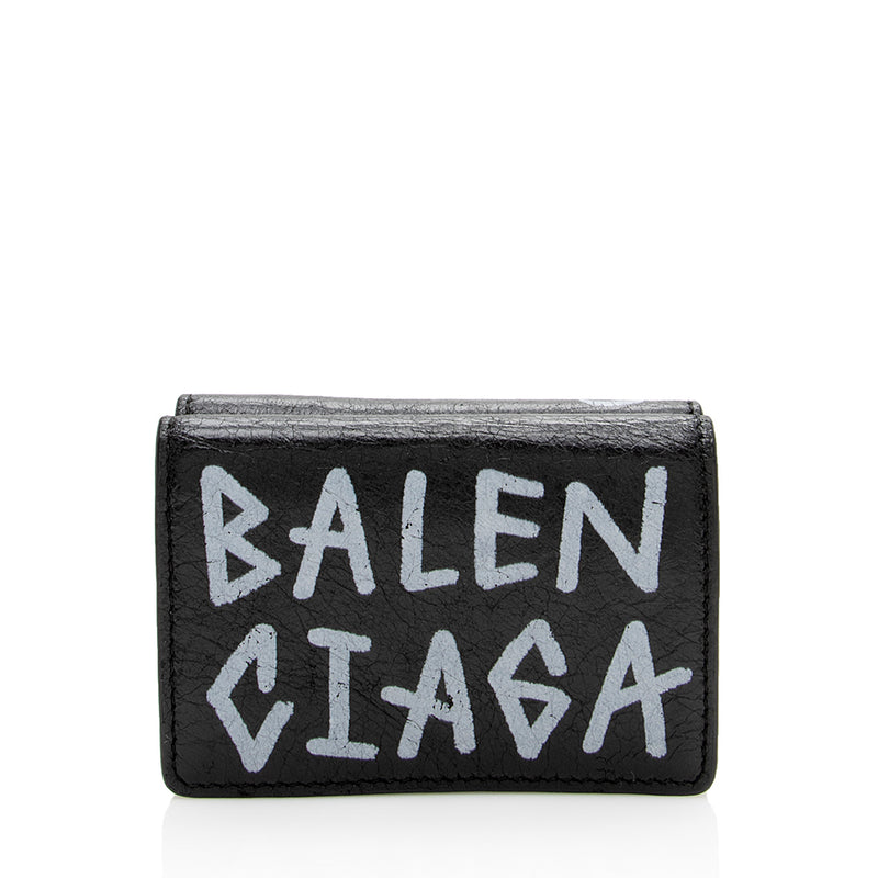 Balenciaga Leather Graffiti Mini Wallet SHF – LuxeDH