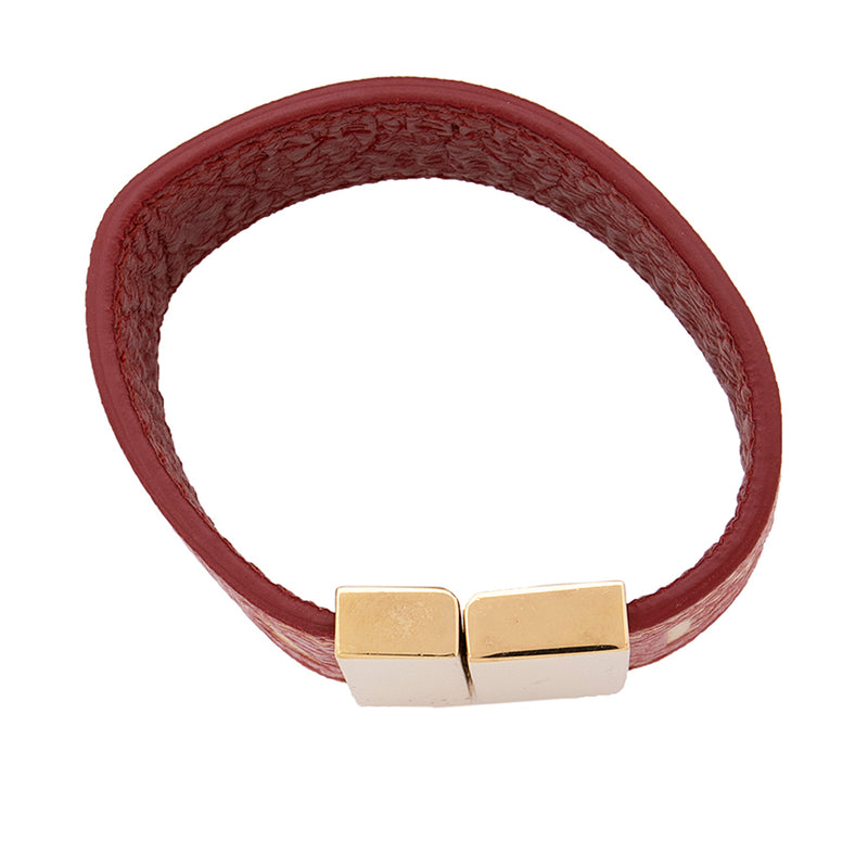 Balenciaga Leather Logo Embossed Bracelet - FINAL SALE (SHF-20495)