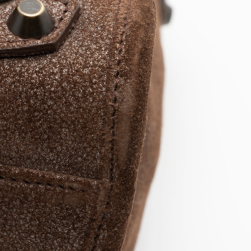 Balenciaga Limited Edition Metallic Calfskin Leather Anniversary City Satchel (SHF-19430)