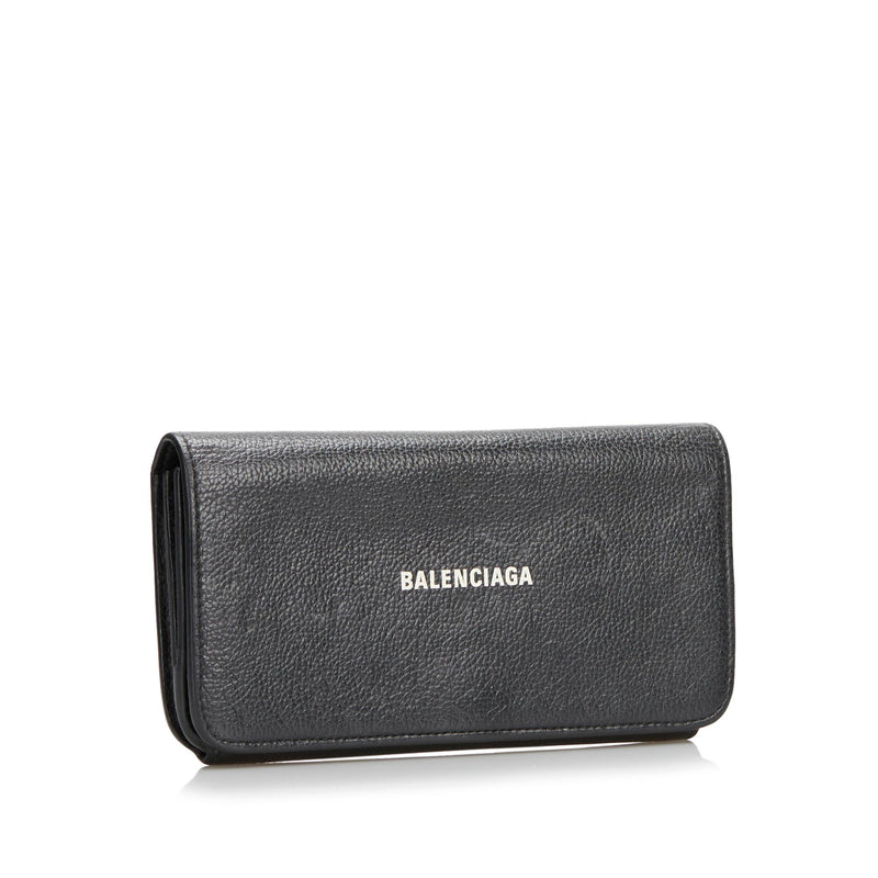 Balenciaga Logo Print Leather Long Wallet (SHG-35274)