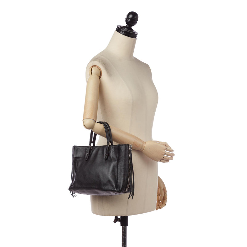 Balenciaga Mini Papier A6 Leather Zip-Around Handbag (SHG-33113)