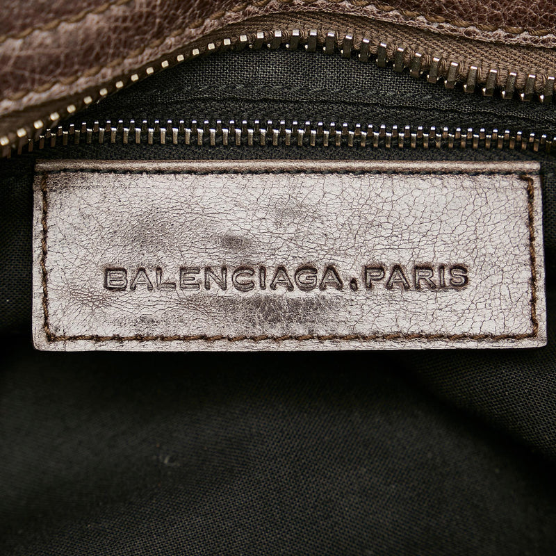 Balenciaga Motocross City Giant Brogues Leather Satchel (SHG-25652)