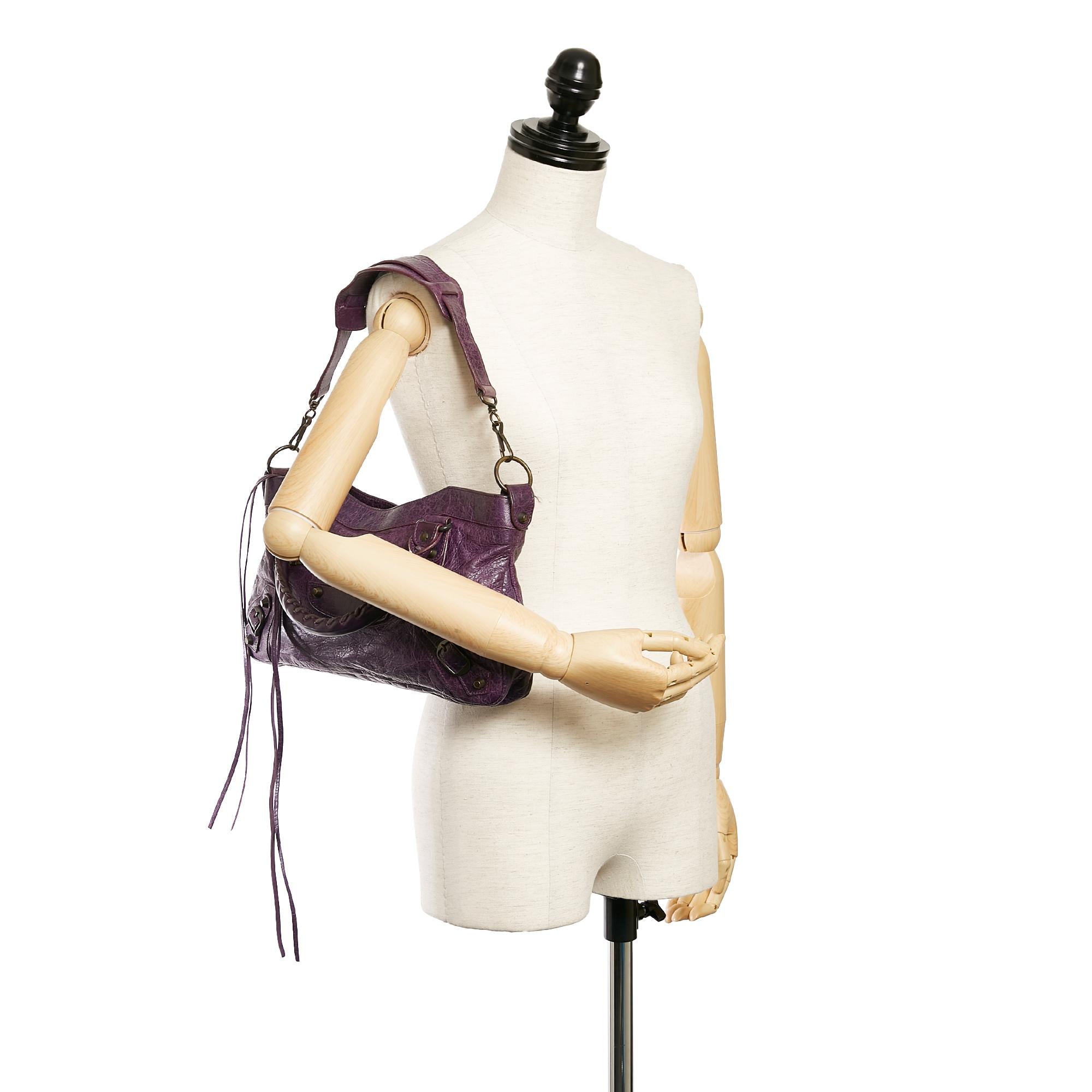 Balenciaga Motocross Classic First Lambskin Leather Satchel (SHG-27480)