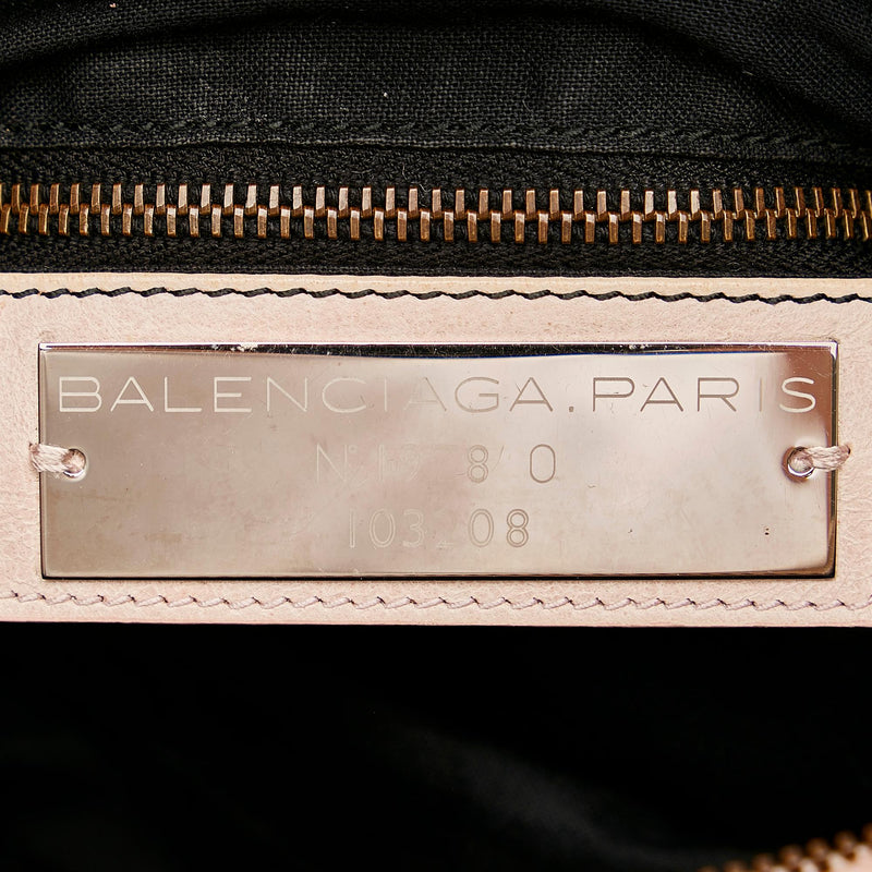 Balenciaga Motocross Classic First Lambskin Leather Satchel (SHG-33550)