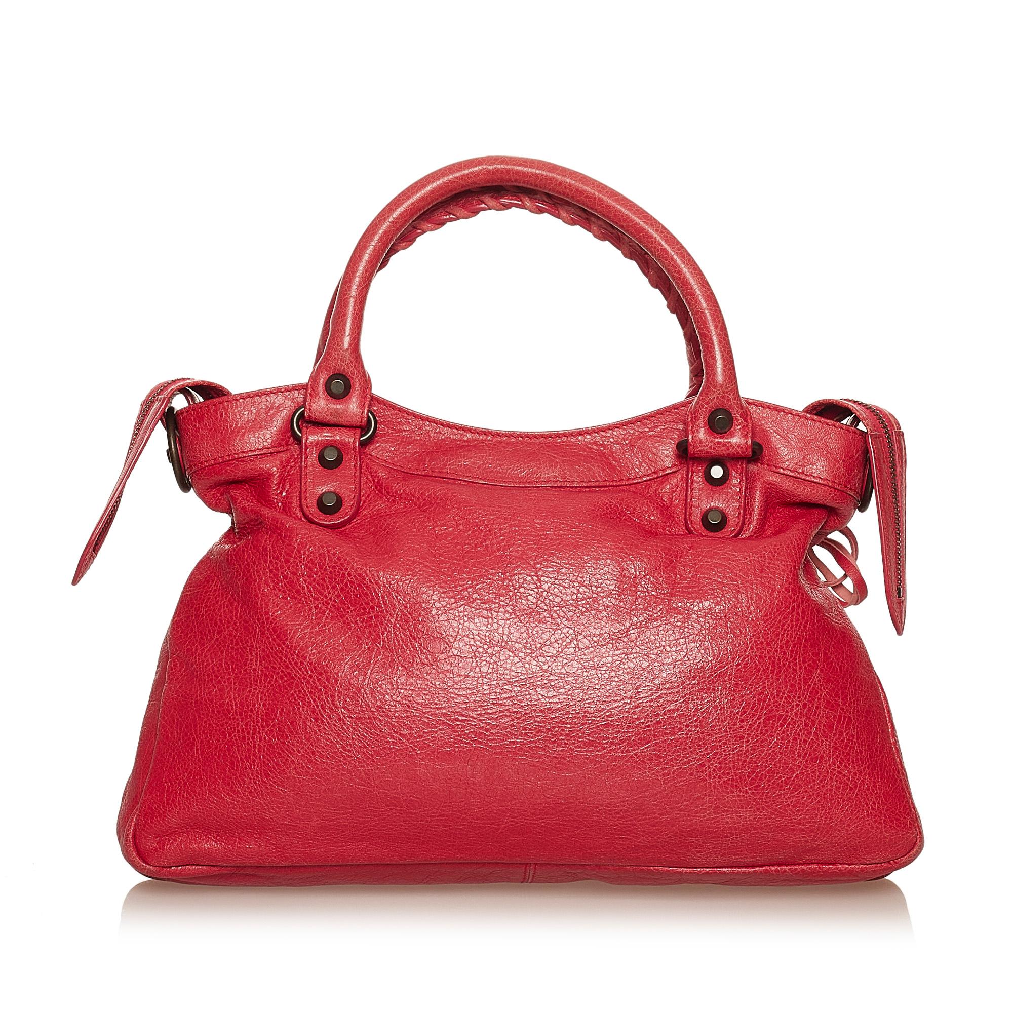 Balenciaga Motocross Classic Town Leather Satchel (SHG-29401)