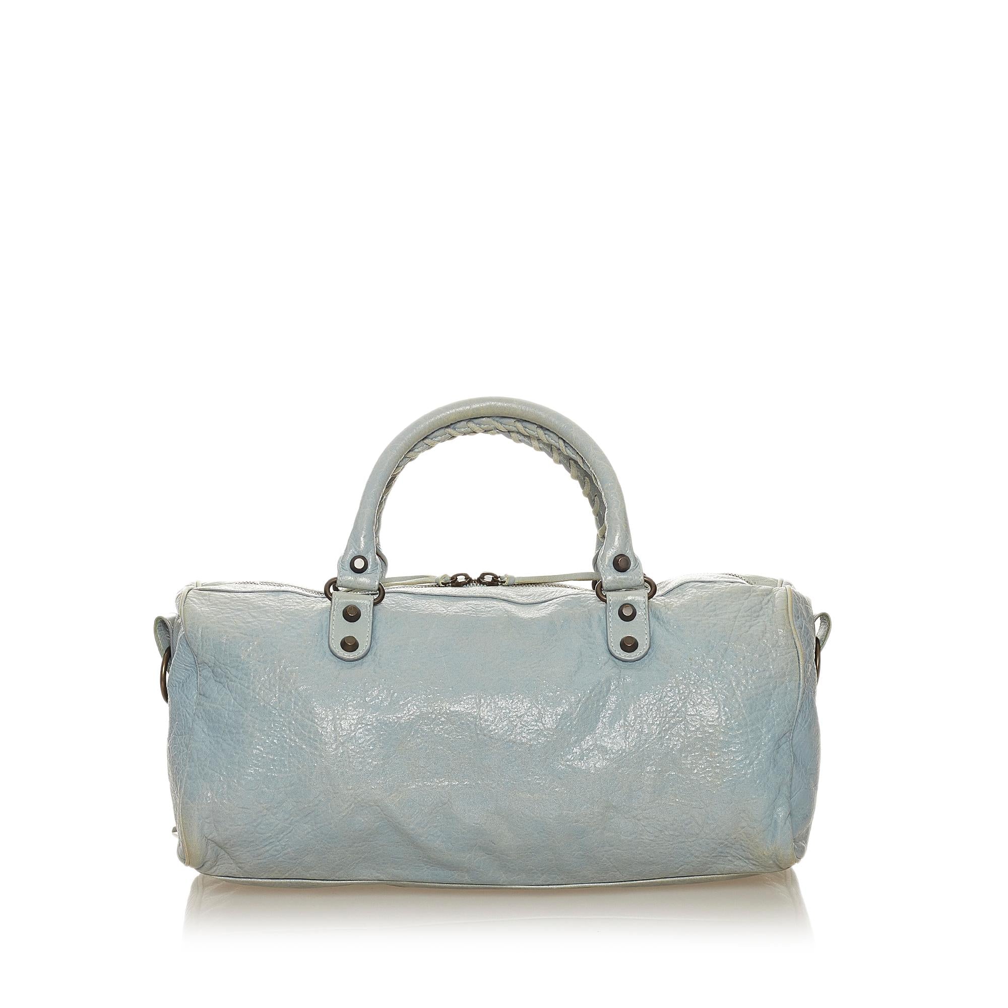 Balenciaga Motocross Classic Twiggy Leather Satchel (SHG-27490)