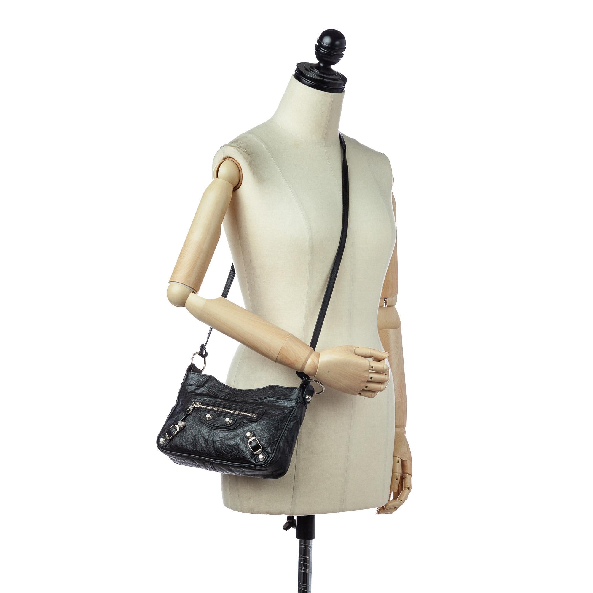 Balenciaga Hip Black Buy Balenciaga Black Leather Motocross Silver