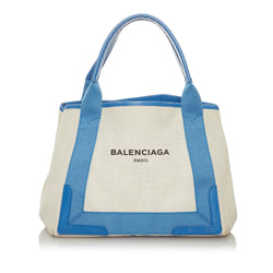 underviser Bering strædet idiom Balenciaga Navy Cabas S Canvas Tote Bag (SHG-28825) – LuxeDH