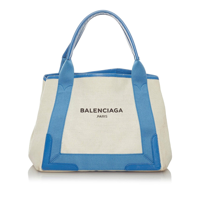 Balenciaga Navy Cabas S Canvas Tote Bag (SHG-28825) – LuxeDH