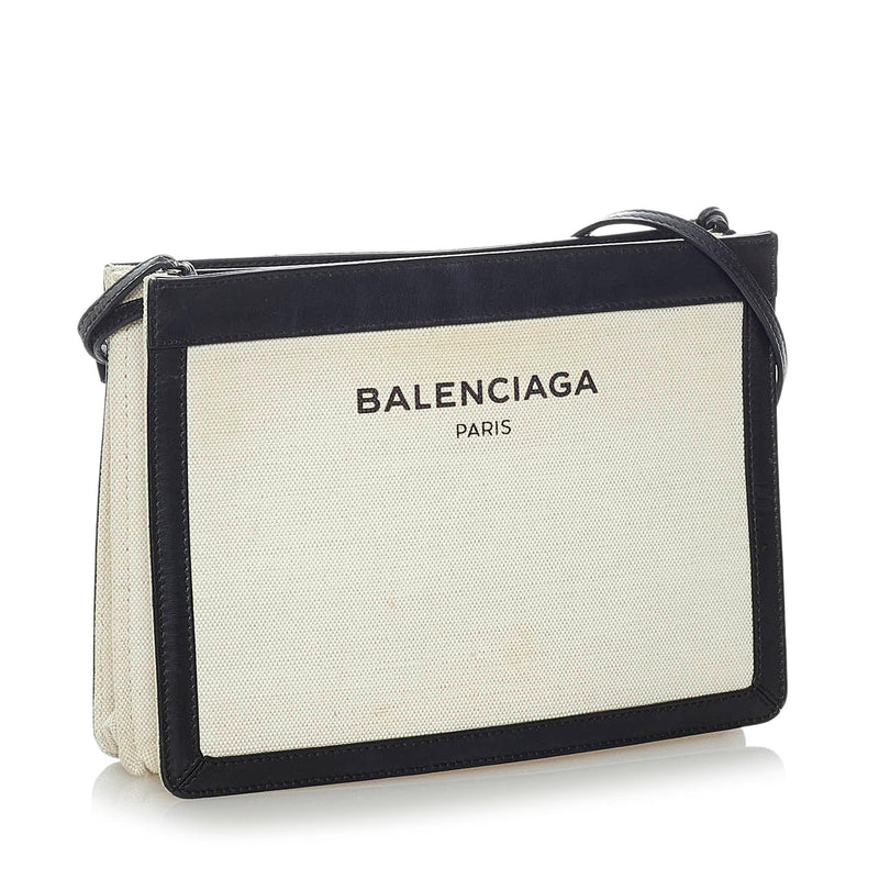 Balenciaga Navy Pochette S Canvas Crossbody Bag (SHG-30485)