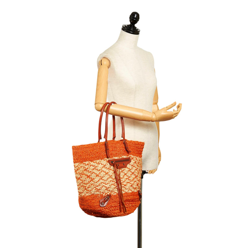 Balenciaga Panier Raffia Tote Bag (SHG-31175)