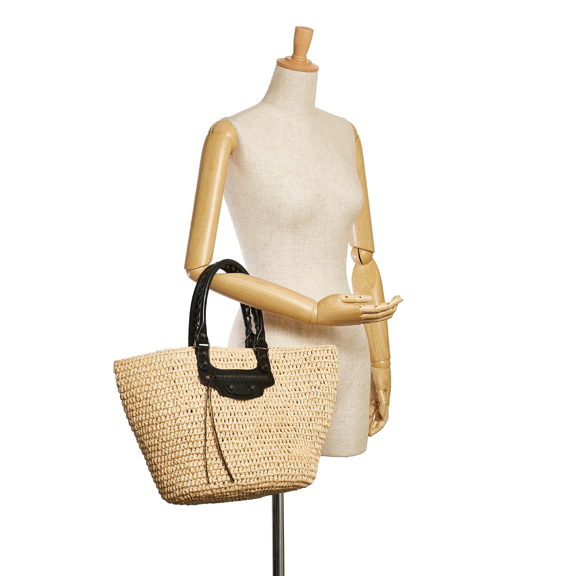 Balenciaga Panier Raffia Tote Bag (SHG-35038)