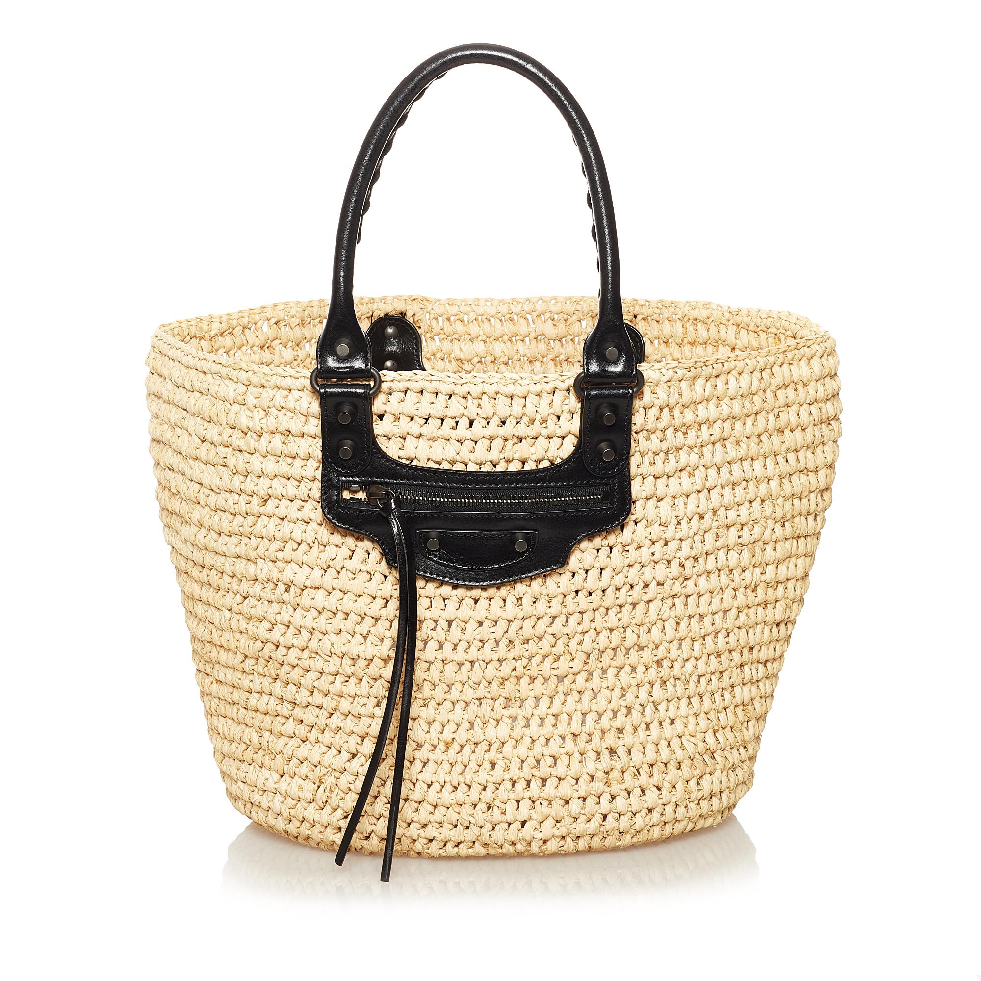 Balenciaga Panier Raffia Tote Bag (SHG-35038)