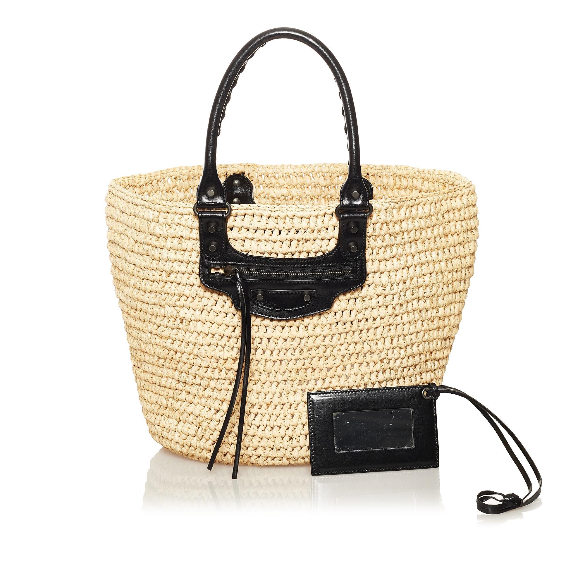 Balenciaga Panier Raffia Tote Bag (SHG-35038)
