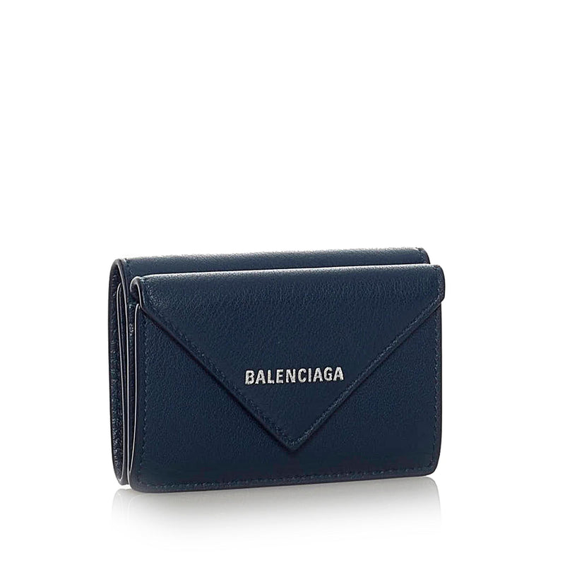Balenciaga Papier Leather Compact Wallet (SHG-28598)
