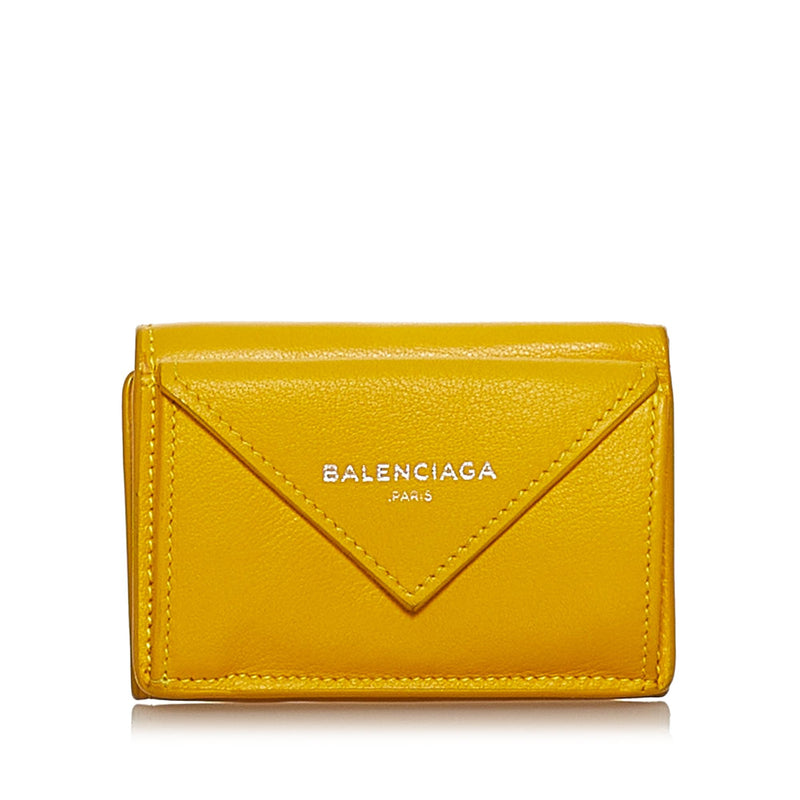 Balenciaga Papier Leather Compact Wallet (SHG-28938)