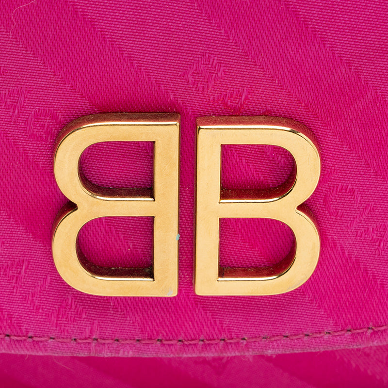 Balenciaga Satin Jacquard BB S Round Shoulder Bag - FINAL SALE (SHF-17069)