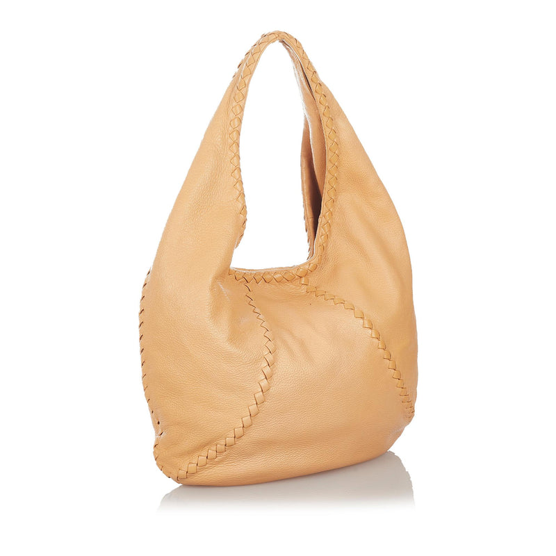 Bottega Veneta Baseball Leather Hobo Bag (SHG-27143)