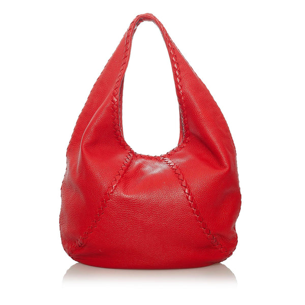 Bottega Veneta Baseball Leather Hobo Bag (SHG-29005)