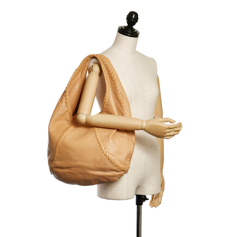 Bottega Veneta Baseball Leather Hobo Bag (SHG-31411)