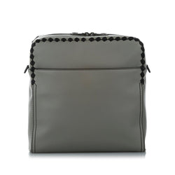 Bottega Veneta Intrecciato Checker Pilot Leather Crossbody Bag (SHG-24609)