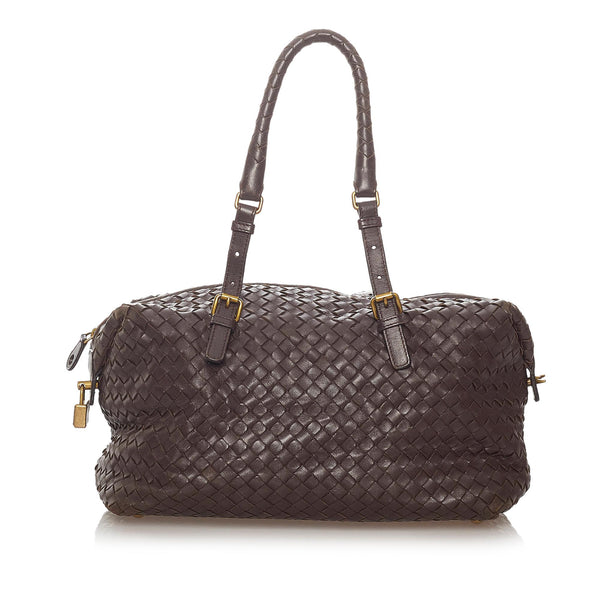 バッグ Bottega Veneta Intrecciato Boston Bag Bottega-Veneta-Intrecciato-
