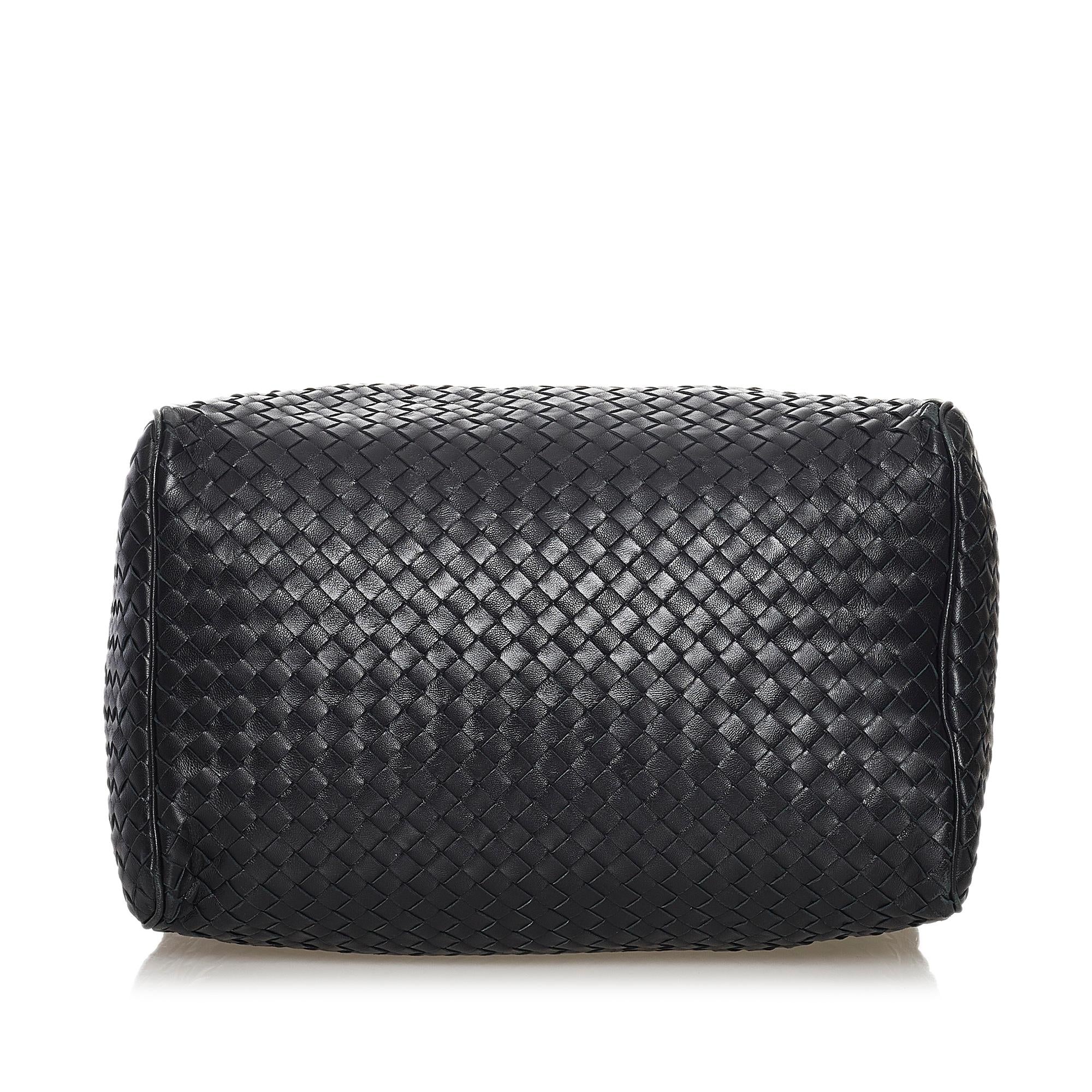 Bottega Veneta Intrecciato Leather Boston Bag (SHG-32408)