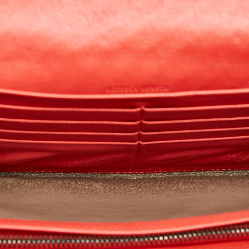 Bottega Veneta Intrecciato Leather Long Wallet (SHG-27828)