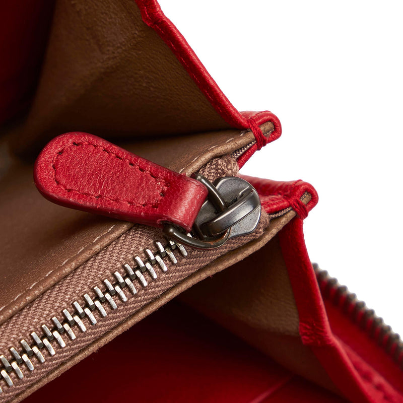 Bottega Veneta Intrecciato Leather Zip Around Wallet (SHG-29738
