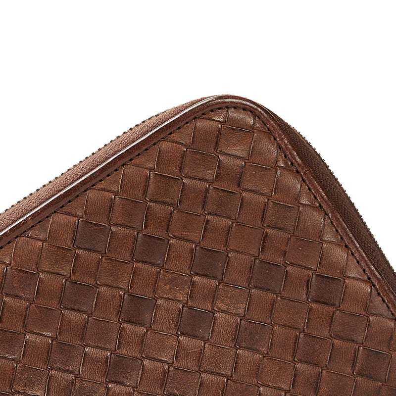 Bottega Veneta Intrecciato Leather Zip Around Wallet (SHG-35750)