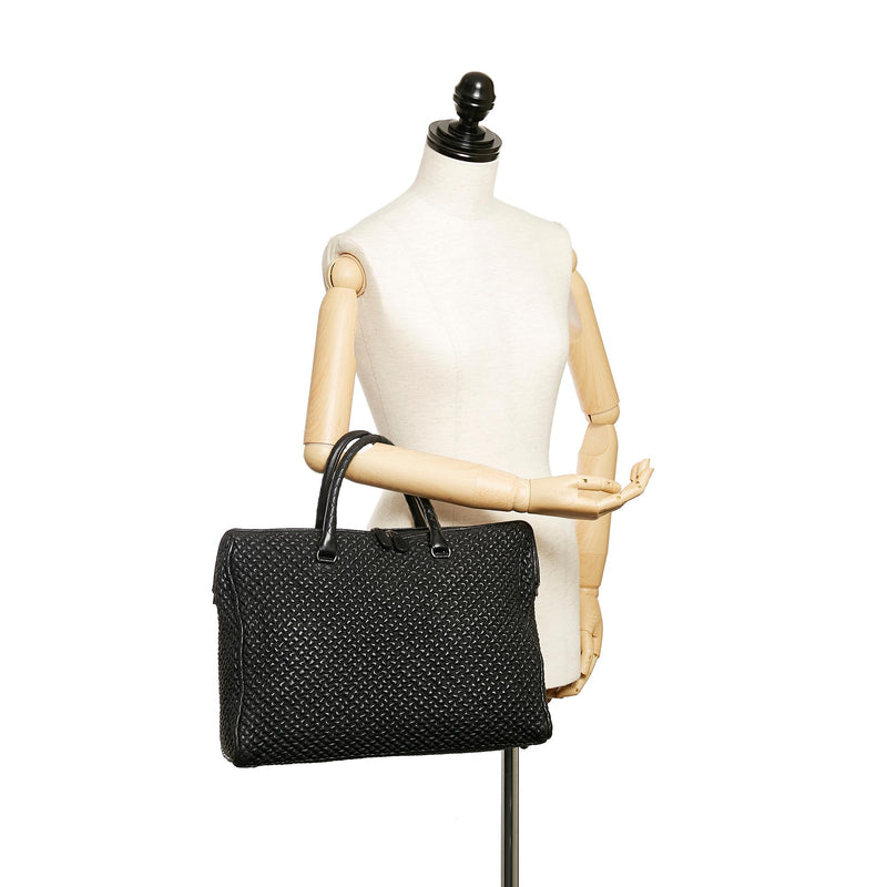 Bottega Veneta Quilted Leather Business Bag (SHG-27723)