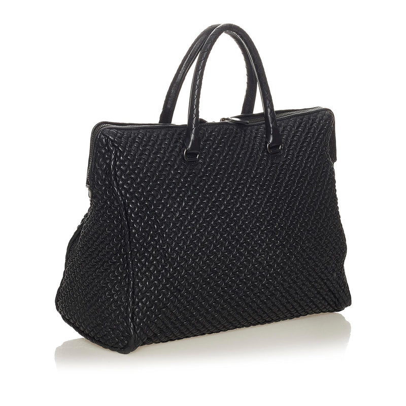 Bottega Veneta Quilted Leather Business Bag (SHG-27723)