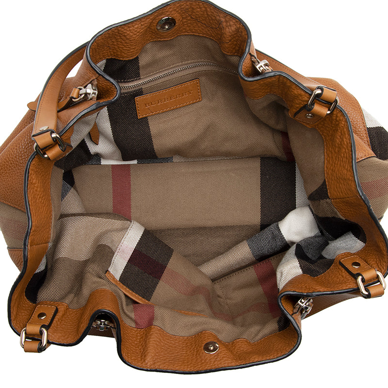 Burberry Calfskin House Check Maidstone Medium Shoulder Bag, Burberry  Handbags