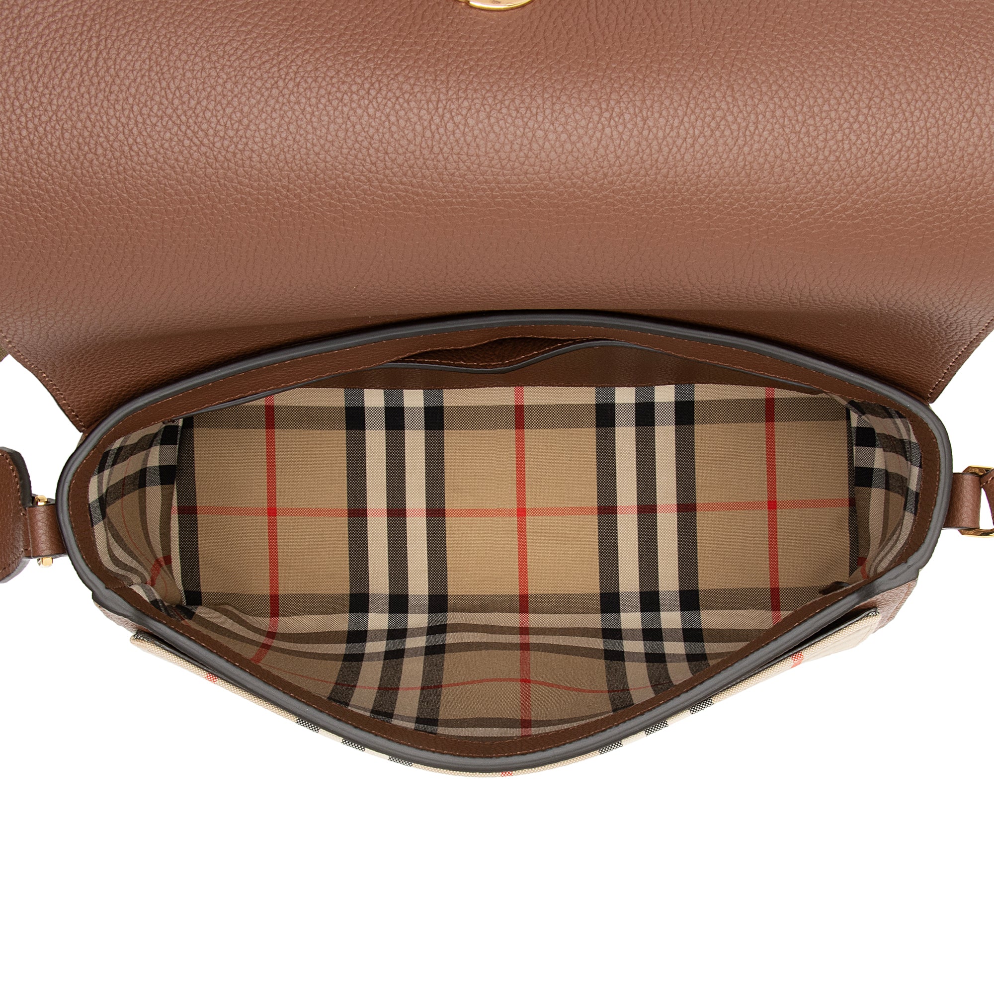 Burberry Calfskin Vintage Check Note Bag (SHF-vpM9p4)