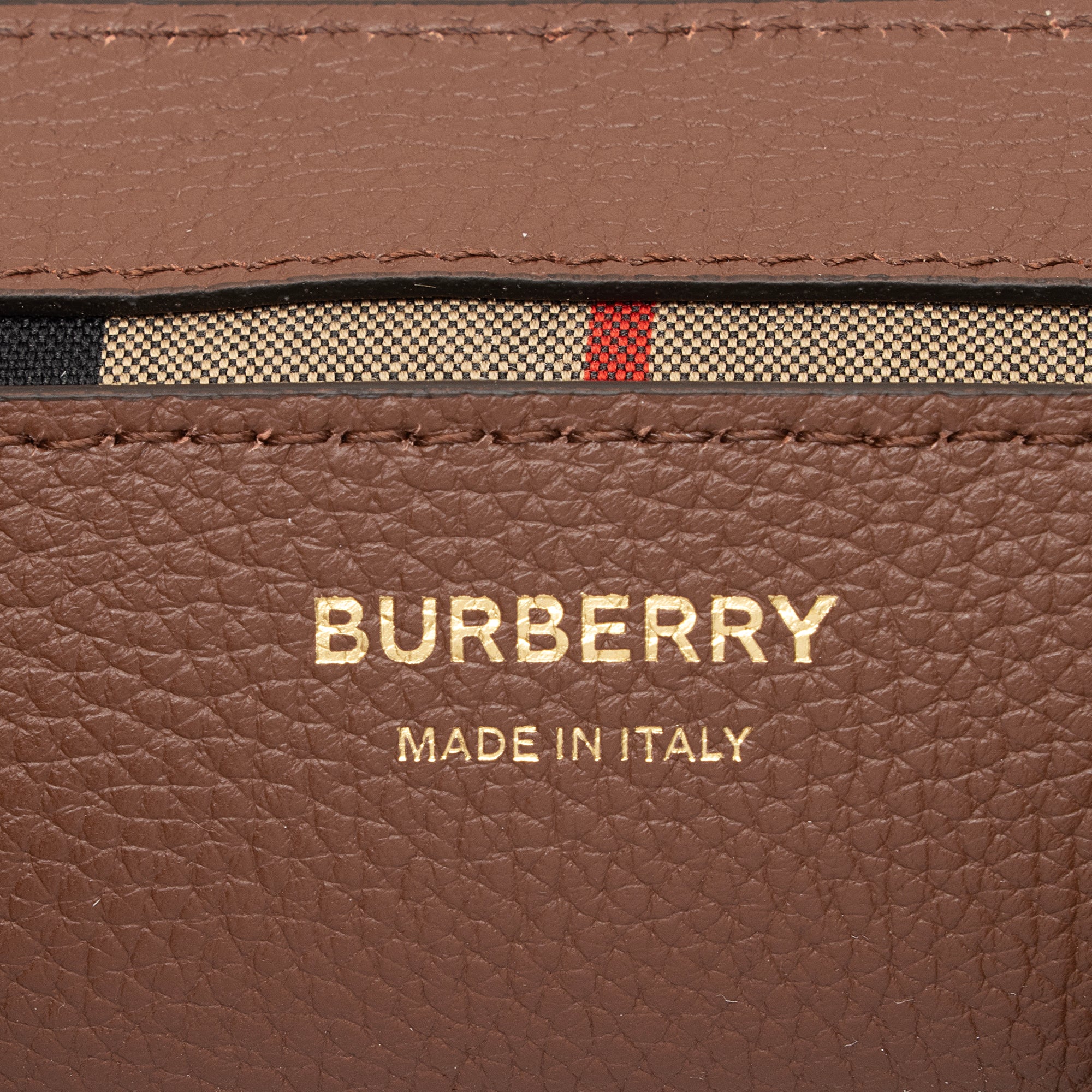 Burberry Calfskin Vintage Check Note Bag (SHF-vpM9p4)
